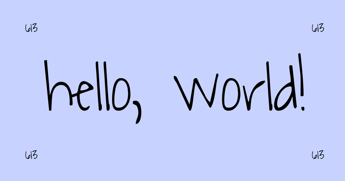 Hello, World!